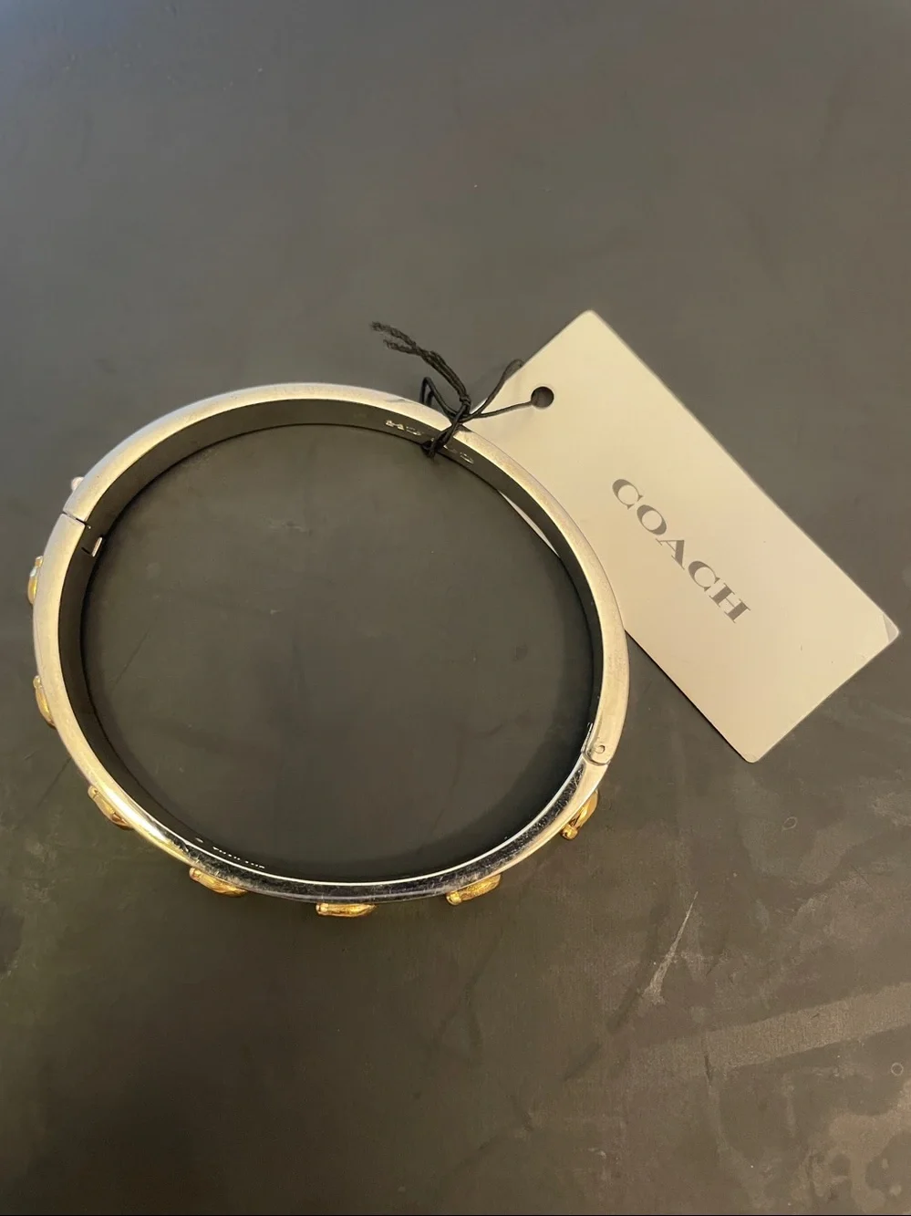Coach polished silver